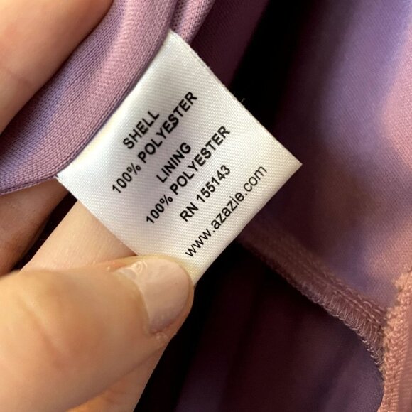 Azazie Calla A24 purple ruched formal vneck off the shoulder classic prom dress - Picture 9 of 11